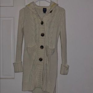 Gap Kids White Button-Up Cardigan